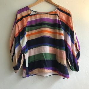 Maeve Artist's Stripe Puff Sleeve Top